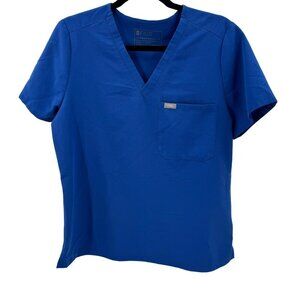 Figs Technical Collection Royal Blue Scrub Top Womens M